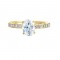 14Kt Yellow Gold Semi Mount 1/5Ctw For 1Ctw Oval Center