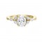 14Kt Yellow Gold Semi Mount 1/3Ctw For 1Ctw Oval Center