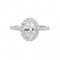 14Kt White Gold Semi Mount 1/2Ctw For 1Ctw Oval Center