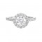 14Kt White Gold Semi Mount 1/2Ctw For 1Ctw Round Center