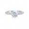 14Kt White Gold Semi Mount 3/8Ctw For 1Ctw Round Center