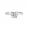 14Kt White Gold Semi Mount 1/20Ctw For 1Ctw Round Center