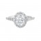 14Kt White Gold Semi Mount 1/2Ctw For 1Ctw Oval Center