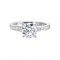 14Kt White Gold Semi Mount 1/3Ctw For 1Ctw Round Center