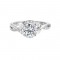 14Kt White Gold Semi Mount 1/3Ctw For 1Ctw Round Center