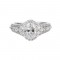 14Kt White Gold Semi Mount 3/4Ctw For 1Ctw Oval Center