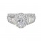 14Kt White Gold Semi Mount 1 1/7Ctw For 1Ctw Oval Center