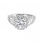 14Kt White Gold Semi Mount 1 1/7Ctw For 1 1/2Ctw Round Center