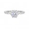 14Kt White Gold Semi Mount 3/8Ctw For 1 1/2Ctw Round Center