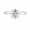 14Kt White Gold Semi Mount 1/8Ctw For 2Ctw Oval Center