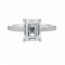 14Kt White Gold Semi Mount 1/2Ctw For 3Ctw Emerald Cut Center
