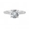 14Kt White Gold Semi Mount 1/2Ctw For 2Ctw Round Center