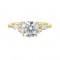 14Kt Yellow Gold Semi Mount 3/8Ctw For 1 1/2Ctw Round Center