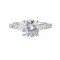 14Kt White Gold Semi Mount 3/8Ctw For 2Ctw Round Center