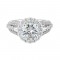 14Kt White Gold Semi Mount 1Ctw For 2Ctw Round Center