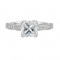 14Kt White Gold Semi Mount 1/3Ctw For 2Ctw Cushion Center