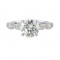 14Kt White Gold Semi Mount 1/2Ctw For 2Ctw Round Center