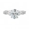 14Kt White Gold Semi Mount 5/8Ctw For 2Ctw Oval Center