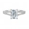 14Kt White Gold Semi Mount 1/3Ctw For 2Ctw Emerald Cut Center