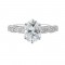 14Kt White Gold Semi Mount 1/3Ctw For 2Ctw Oval Center