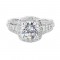 14Kt White Gold Semi Mount 7/8Ctw For 2Ctw Round Center