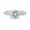 14Kt White Gold Semi Mount 1/2Ctw For 2Ctw Round Center