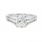 14Kt White Gold Semi Mount 1/7Ctw For 2Ctw Oval Center