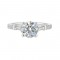 14Kt White Gold Semi Mount 3/8Ctw For 1 1/2Ctw Round Center