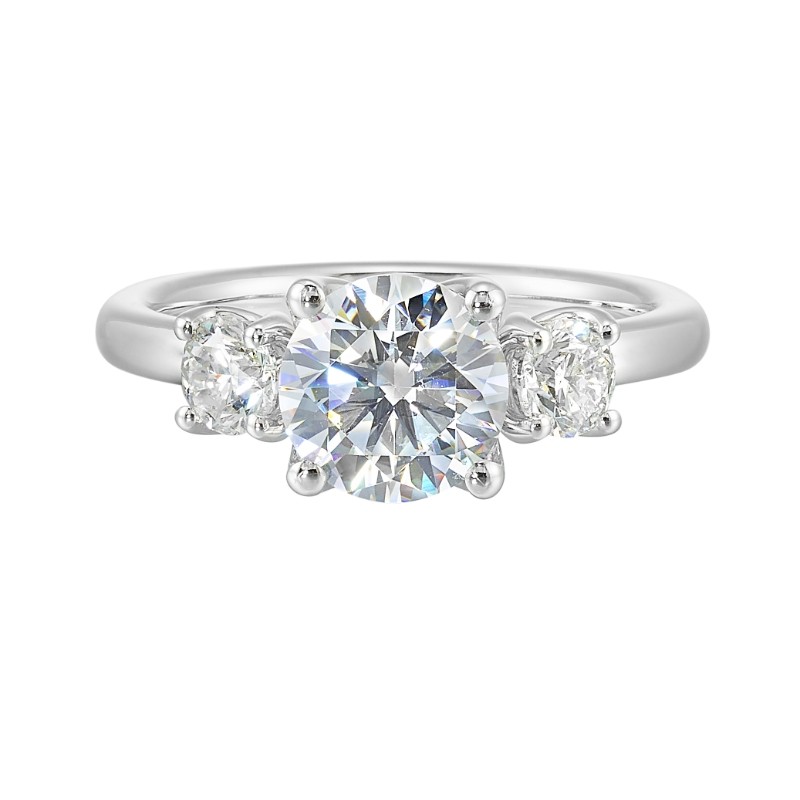 14Kt White Gold Semi Mount 1/2Ctw For 1 1/2Ctw Round Center