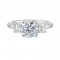 14Kt White Gold Semi Mount 1/2Ctw For 1 1/2Ctw Round Center