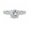 14Kt White Gold Semi Mount 1/5Ctw For 2Ctw Round Center