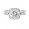 14Kt White Gold Semi Mount 1/2Ctw For 2Ctw Round Center
