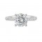 14Kt White Gold Semi Mount 1/4Ctw For 2Ctw Round Center