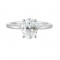 14Kt White Gold Semi Mount 1/5Ctw For 2Ctw Oval Center
