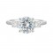 14Kt White Gold Semi Mount 1/2Ctw For 2Ctw Round Center
