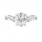 14Kt White Gold Semi Mount 1/6Ctw For 2Ctw Oval Center