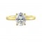14Kt Yellow Gold Semi Mount 1/15Ctw For 2Ctw Oval Center
