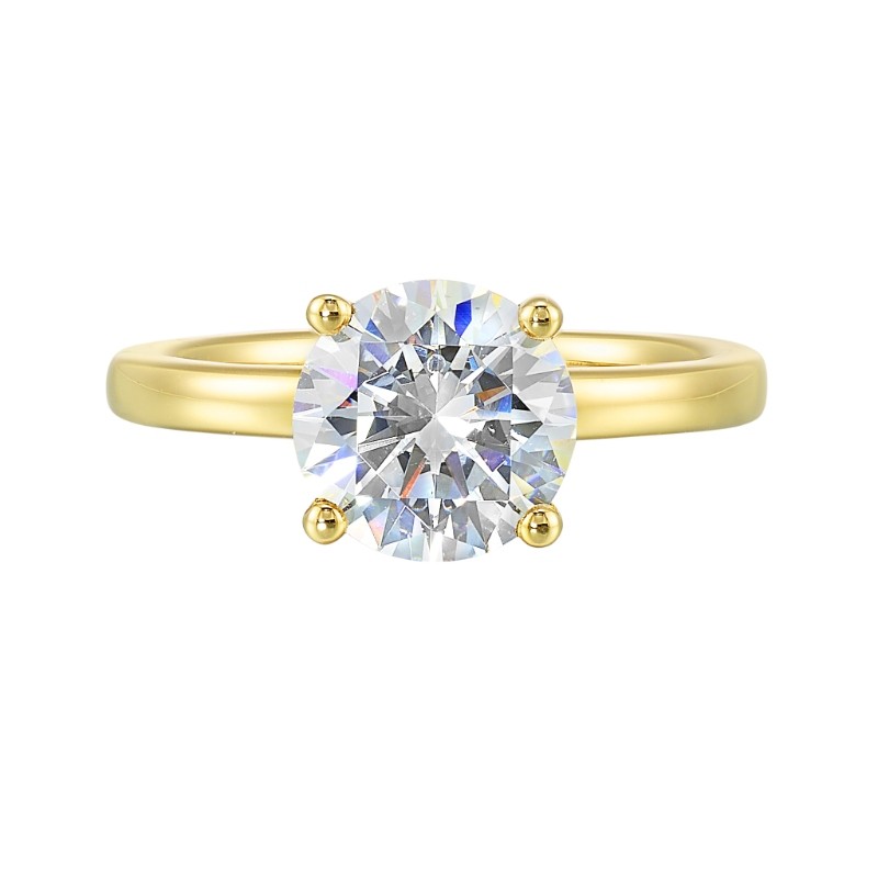 14Kt Yellow Gold Semi Mount 1/15Ctw For 2Ctw Round Center