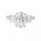 14Kt White Gold Semi Mount 1Ctw For 3Ctw Oval Center