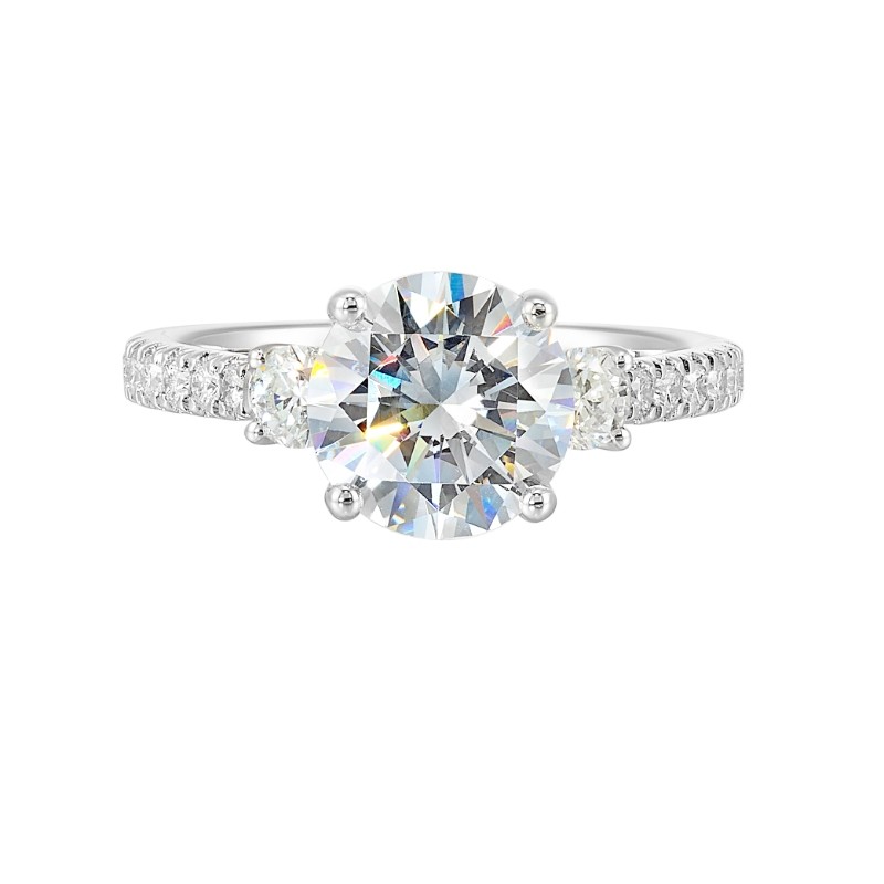 14Kt White Gold Semi Mount 1/2Ctw For 2Ctw Round Center