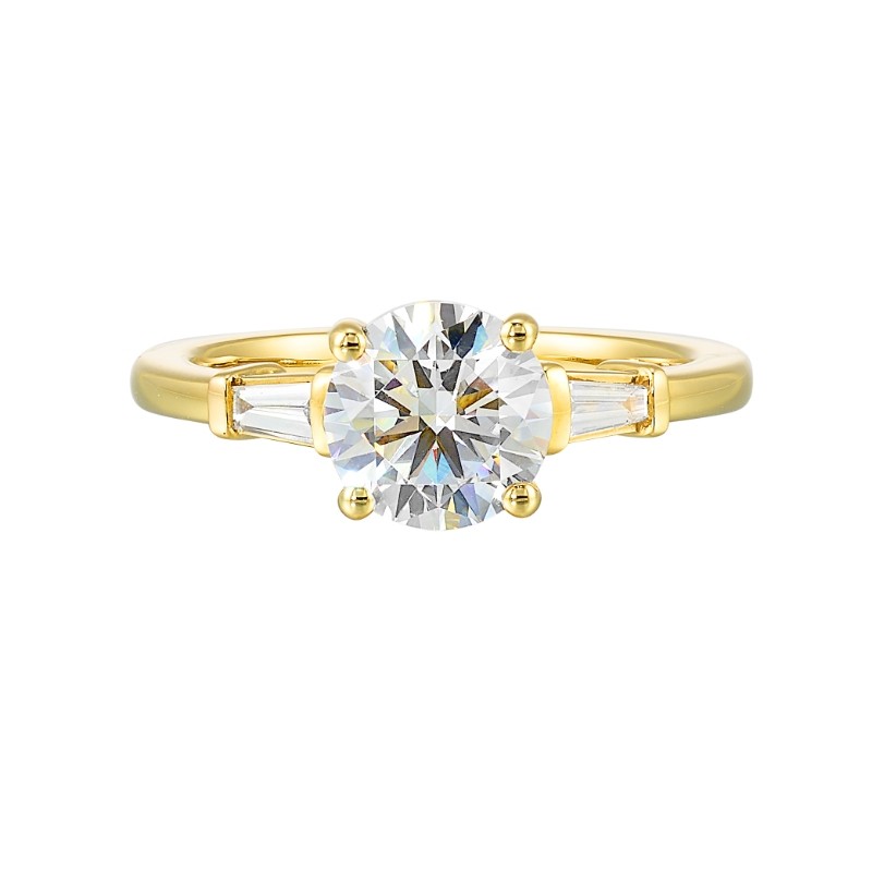 14Kt Yellow Gold Semi Mount 1/7Ctw For 1 1/2Ctw Round Center
