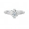 14Kt White Gold Semi Mount 1/4Ctw For 1 1/2Ctw Round Center