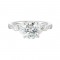 14Kt White Gold Semi Mount 1/2Ctw For 2Ctw Round Center