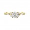 14Kt Yellow Gold Semi Mount 1/5Ctw For 1Ctw Round Center