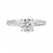 14Kt White Gold Semi Mount 1/6Ctw For 1 1/2Ctw Round Center