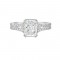 14Kt White Gold Semi Mount 3/8Ctw For 2Ctw Radiant Center