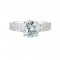 14Kt White Gold Semi Mount 1/2Ctw For 2Ctw Round Center