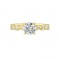 14Kt Yellow Gold Semi Mount 1/3Ctw For 1Ctw Round Center